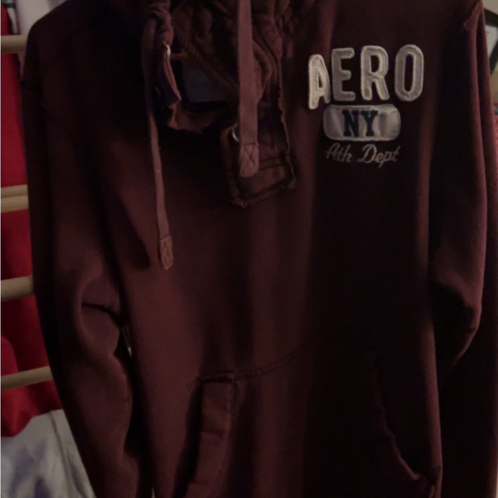 Aeropostale Men's Burgandy Hoodie